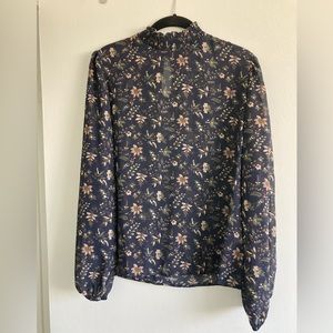 Blue floral blouse